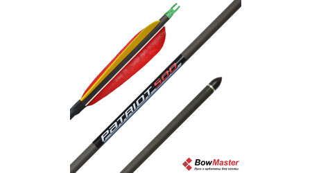 купите Карбоновая стрела для лука Bowmaster Patriot 500 с натуральным оперением 5 дюймов в Москве
