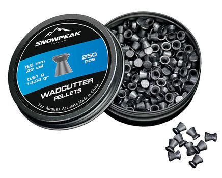 Купите cвинцовые пульки для пневматики SnowPeak WadCutter калибр 5.5 мм в Москве в нашем магазине