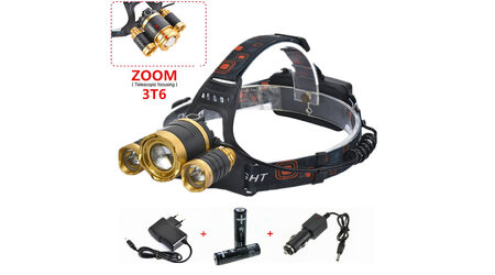 купите Светодиодный налобный фонарь Boruit HL-006 (Cree XML T6 + 2 Q5) 2200 люмен в Москве