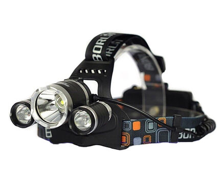Купите светодиодный налобный фонарь Boruit HL-6633 (Cree XML T6 + 2 Q5) 1800 люмен в интернет-магазине